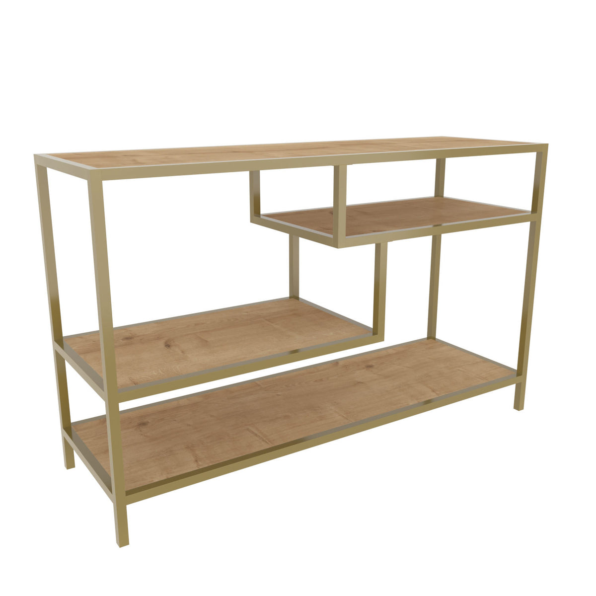 TV Meubels - TV Meubel Robbins Gold Goud Eik Melamine 120x75x39 cm - Dimehouse
