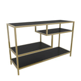TV Meubels - TV Meubel Robbins Gold Goud Antraciet Melamine 120x75x39 cm - Dimehouse