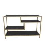 TV Meubels - TV Meubel Robbins Gold Goud Antraciet Melamine 120x75x39 cm - Dimehouse
