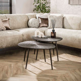 Salontafels - Salontafelset Juno Donkerbrons Metaal Set van 2 - Dimehouse