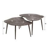 Salontafels - Salontafelset Jax Organisch Brons Donkerbruin Set van 2 - Dimehouse