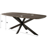Tavolo da pranzo Danese Ovale Virello Bronzo Metallo Liquido 215 cm