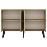 Ahart Console aspetto rovere con accenti dorati 120 cm Aspetto rovere zaffiro e legno composito rivestito in melamina oro
