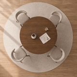 Tavolo da pranzo rotondo Noce Mary - 125 cm