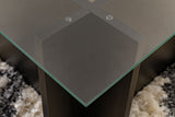 Salontafels - Rechthoekige Moderne Salontafel Vetroni Zwart Hout Look - Glas - 105x65 cm - Dimehouse