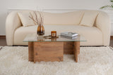 Tavolino Rettangolare Moderno Vetroni Look Pino Atlantico - Vetro - 105x65 cm