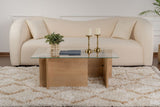 Salontafels - Rechthoekige Moderne Salontafel Honey Eikenhout Look - Glas - 105x65 cm - Dimehouse