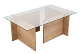 Salontafels - Rechthoekige Moderne Salontafel Honey Eikenhout Look - Glas - 105x65 cm - Dimehouse