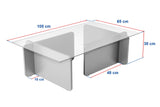 Salontafels - Salontafel travertin glas Opal 105x65 cm - Dimehouse