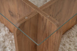Salontafels - Salontafel Atlantisch Dennenhout Melamine Glas Opal 105x65x30 cm - Dimehouse
