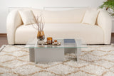 Salontafels - Salontafel Grijs Melamine Glas Opal 105x65x30 cm - Dimehouse