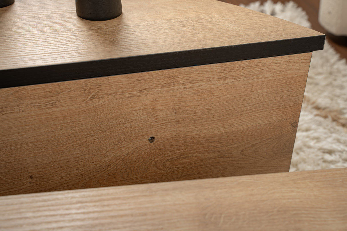 Tavolino rotondo 85 cm Melaminico effetto rovere naturale Orin