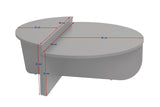 Tavolino rotondo Orion noce e melaminico bianco 90x60 cm
