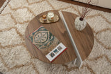 Tavolino rotondo Orion noce e melaminico bianco 90x60 cm