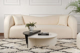 Salontafels - Ronde salontafel Orion wit en zwart melamine 90x60 cm - Dimehouse