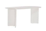 Eettafels - Ovale eettafel Wit melamine - Japandi - 180x89,5x75 cm - Sota - Dimehouse