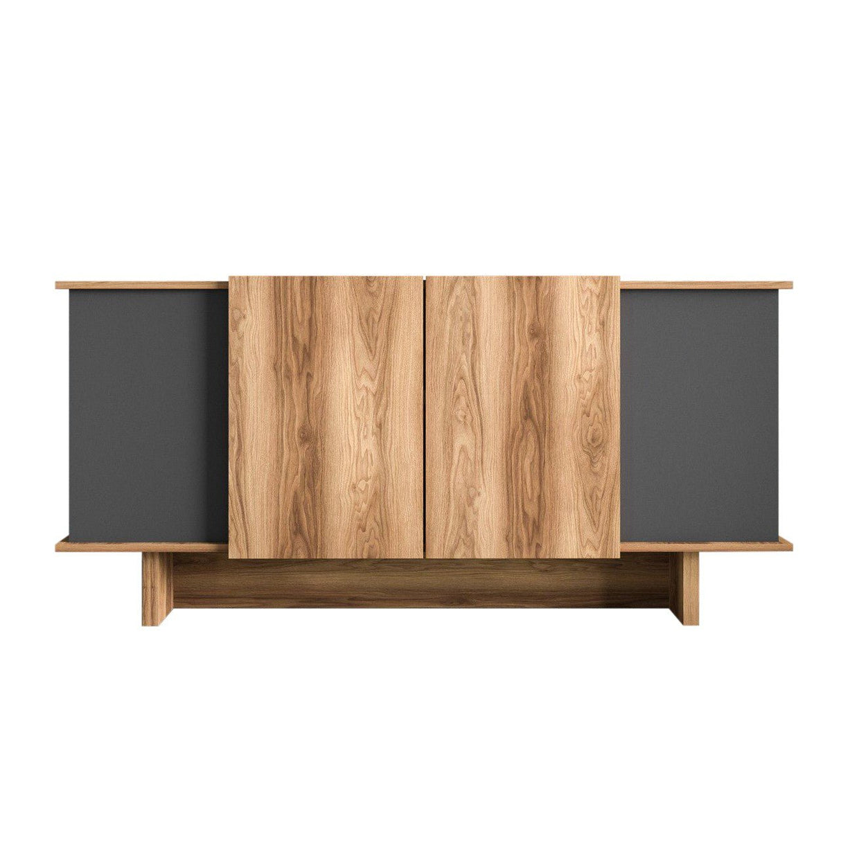 Madia Diana con vani a giorno 180 cm Antracite, noce Legno rivestito melaminico