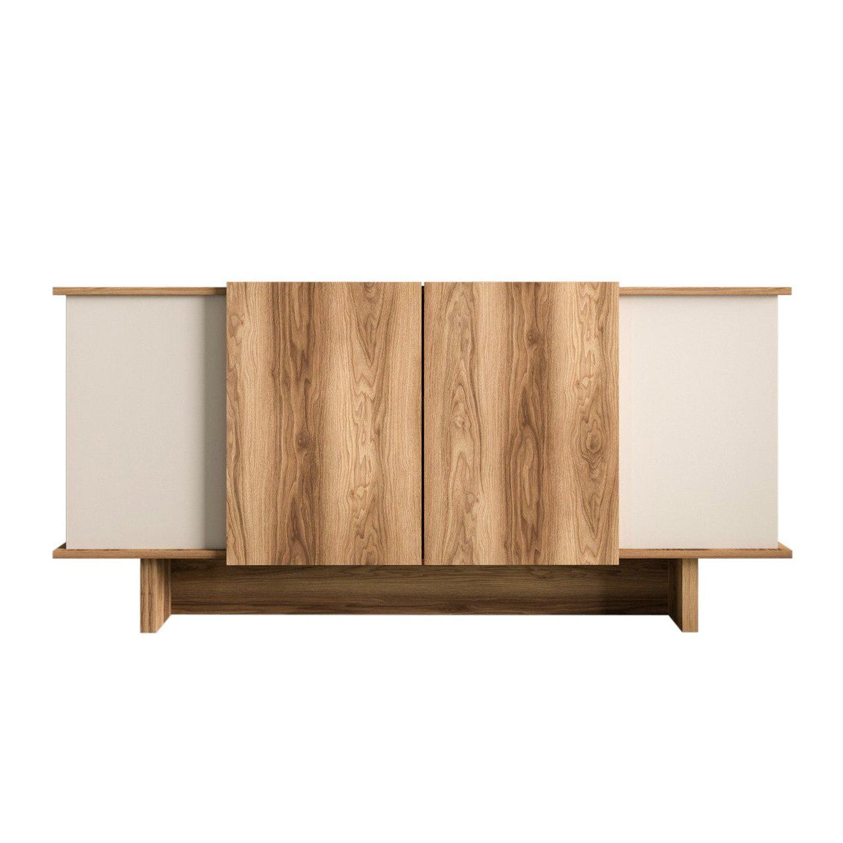Madia Diana con vani a giorno 180 cm Legno rivestito melaminico sabbia e noce