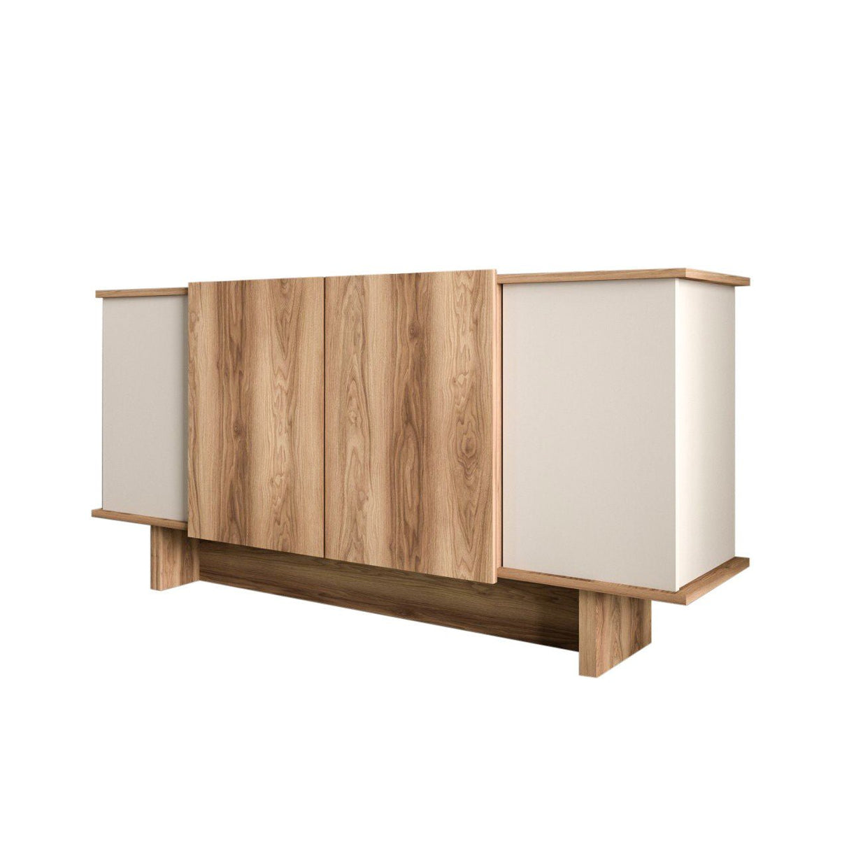 Madia Diana con vani a giorno 180 cm Legno rivestito melaminico sabbia e noce