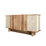 Credenza Diana effetto travertino 180 cm Effetto travertino, colore noce Legno composito rivestito in melamina