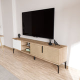 Tarz dressoir in wit eikenlook 180 cm Wit, eikenlook Melamine gecoat houtcomposiet