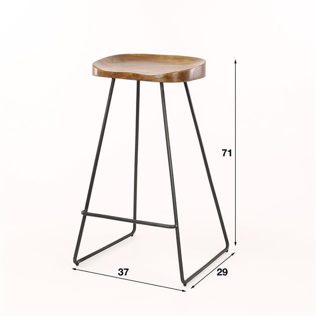 Barkrukken - Barkruk Lenn Acaciahout - Zithoogte 71 cm - Zonder Rugleuning - Dimehouse