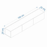 Mensola da parete West antracite 150 cm Legno rivestito melaminico