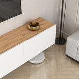 Mensola da parete West bianca con aspetto rovere 150 cm Bianco, aspetto rovere pino atlantico Legno composito con rivestimento melaminico