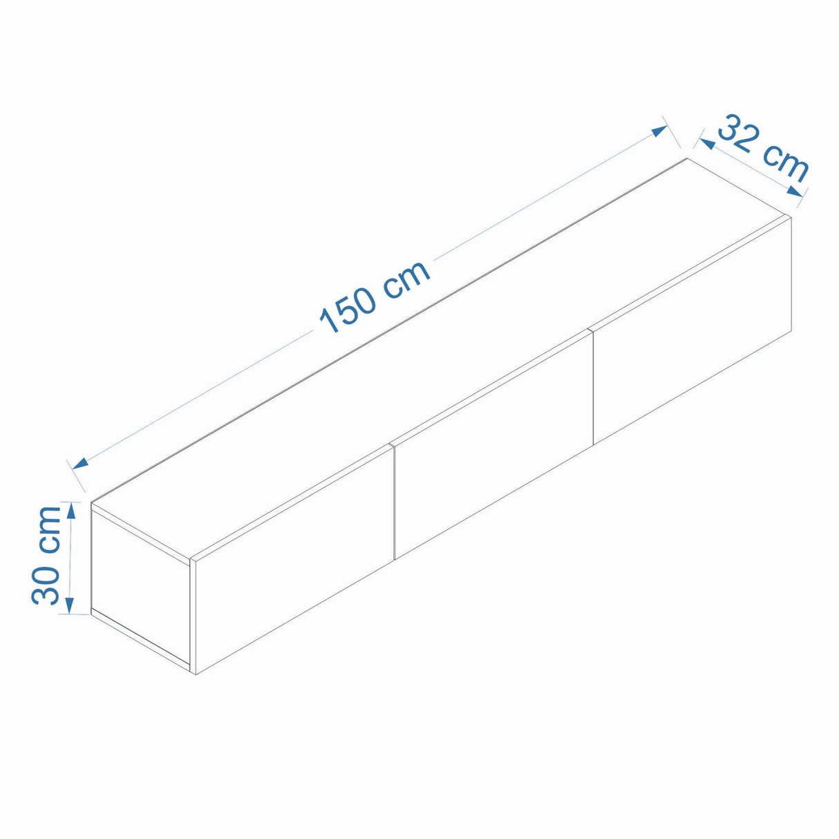 Mensola da parete West bianca con aspetto rovere 150 cm Bianco, aspetto rovere pino atlantico Legno composito con rivestimento melaminico