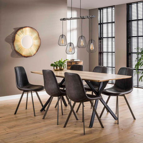 Set di 4 sedie da pranzo Siena Saddle PU nere