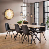 Eetkamerstoelen - Eetkamerstoel Zwart Siena Saddle PU Kunstleer - Dimehouse