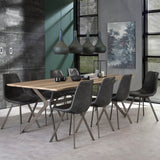 Eetkamerstoelen - Eetkamerstoel Zwart Siena Saddle PU Kunstleer - Dimehouse