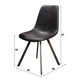 Eetkamerstoelen - Set van 4 Eetkamerstoelen Siena Saddle PU zwart - Dimehouse