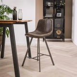 Barkrukken - Barkruk Siena Taupe Saddle PU Kunstleer - Dimehouse