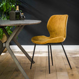 Eetkamerstoelen - Chique Eetkamerstoel Argo Velvet Goud - Zonder Armleuningen - Dimehouse