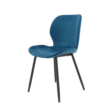 Sedia da sala da pranzo chic Argo Velluto Blu - Senza braccioli