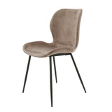 Eetkamerstoelen - Chique Eetkamerstoel Argo Velvet Champagne - Zonder Armleuningen - Dimehouse