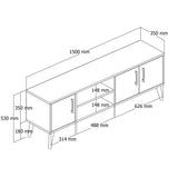 Mobile TV Exxen Rovere Bianco Melaminico 150x52x34 cm