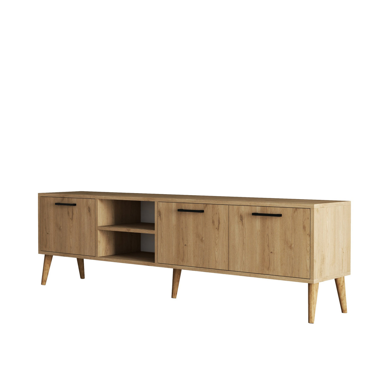 TV Meubels - TV Meubel Exxen Eik Melamine 180x52x35 cm - Dimehouse