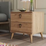 Nachtkastjes - Nachtkastje Versa Eik Melamine 52x55,1x45 cm - Dimehouse