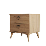 Nachtkastjes - Nachtkastje Versa Eik Melamine 52x55,1x45 cm - Dimehouse