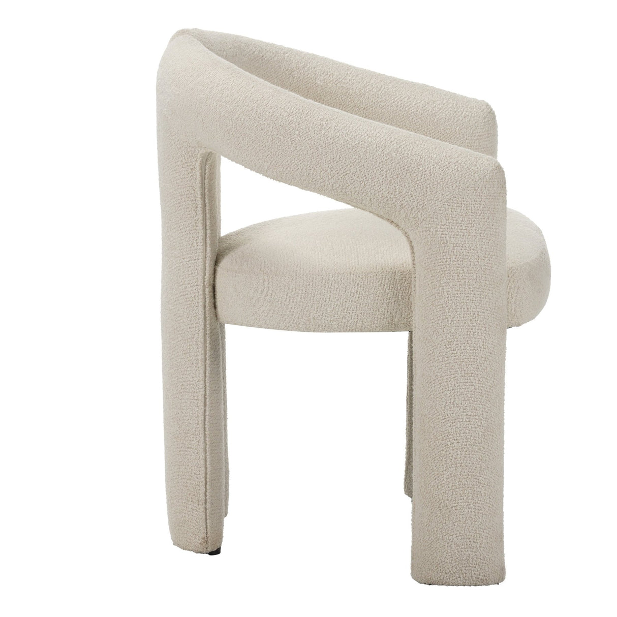 Eetkamerstoelen - Design Eetkamerstoel Beige Bouclé Maro - Volledig Stof - Dimehouse