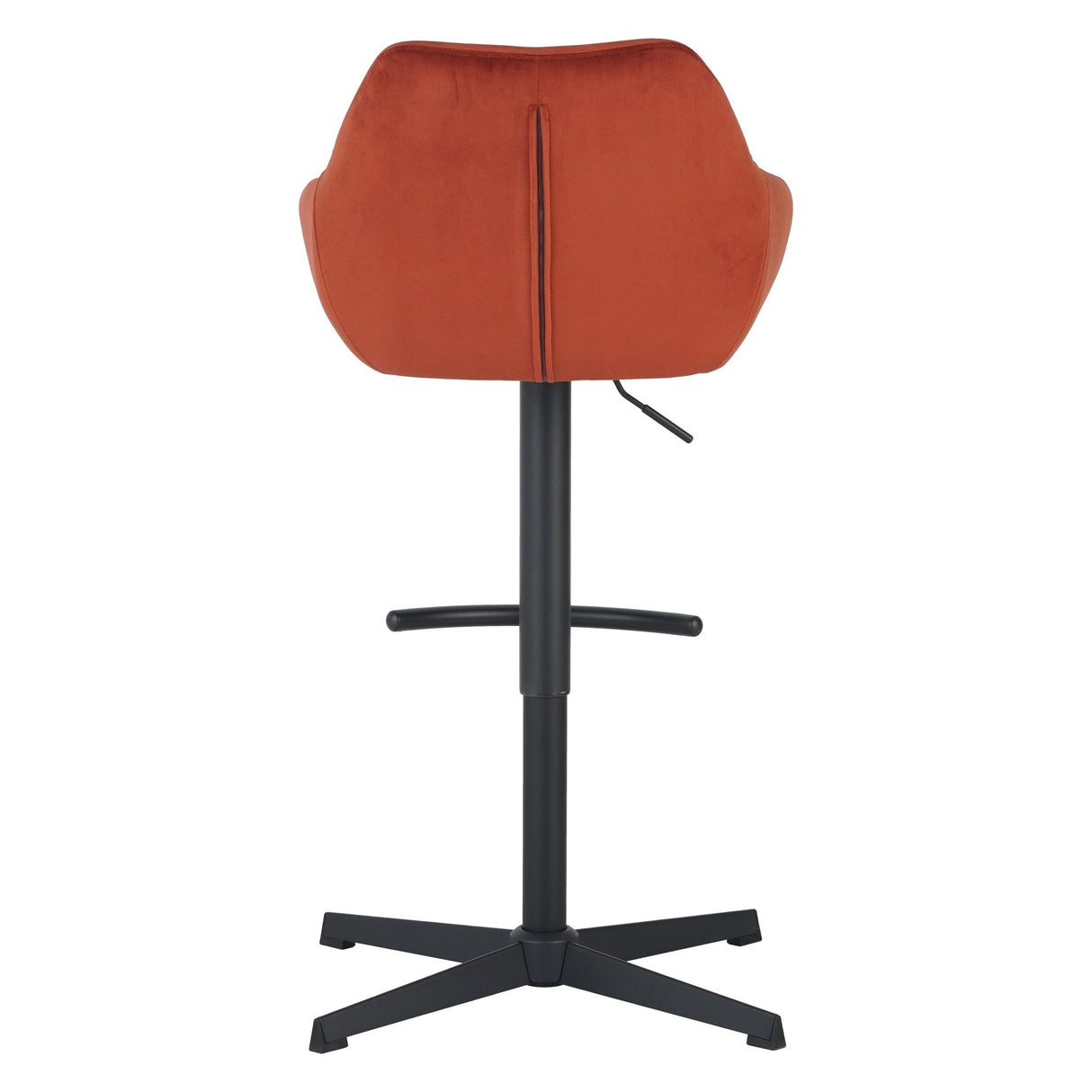 Sgabello da bar Venom in velluto color rame - Sedia da bar girevole regolabile con braccioli