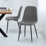 Set di 4 sedie da pranzo scandinave Swift in tessuto bouclé grigio - Senza braccioli