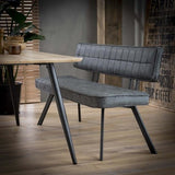 Divano per sala da pranzo Madrid DH Interior Nero LxLxH 156x44x22 Ecopelle Foto atmosferica vista frontale diagonale