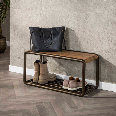 Panca per scarpe Senna Drift marrone 80x35 cm