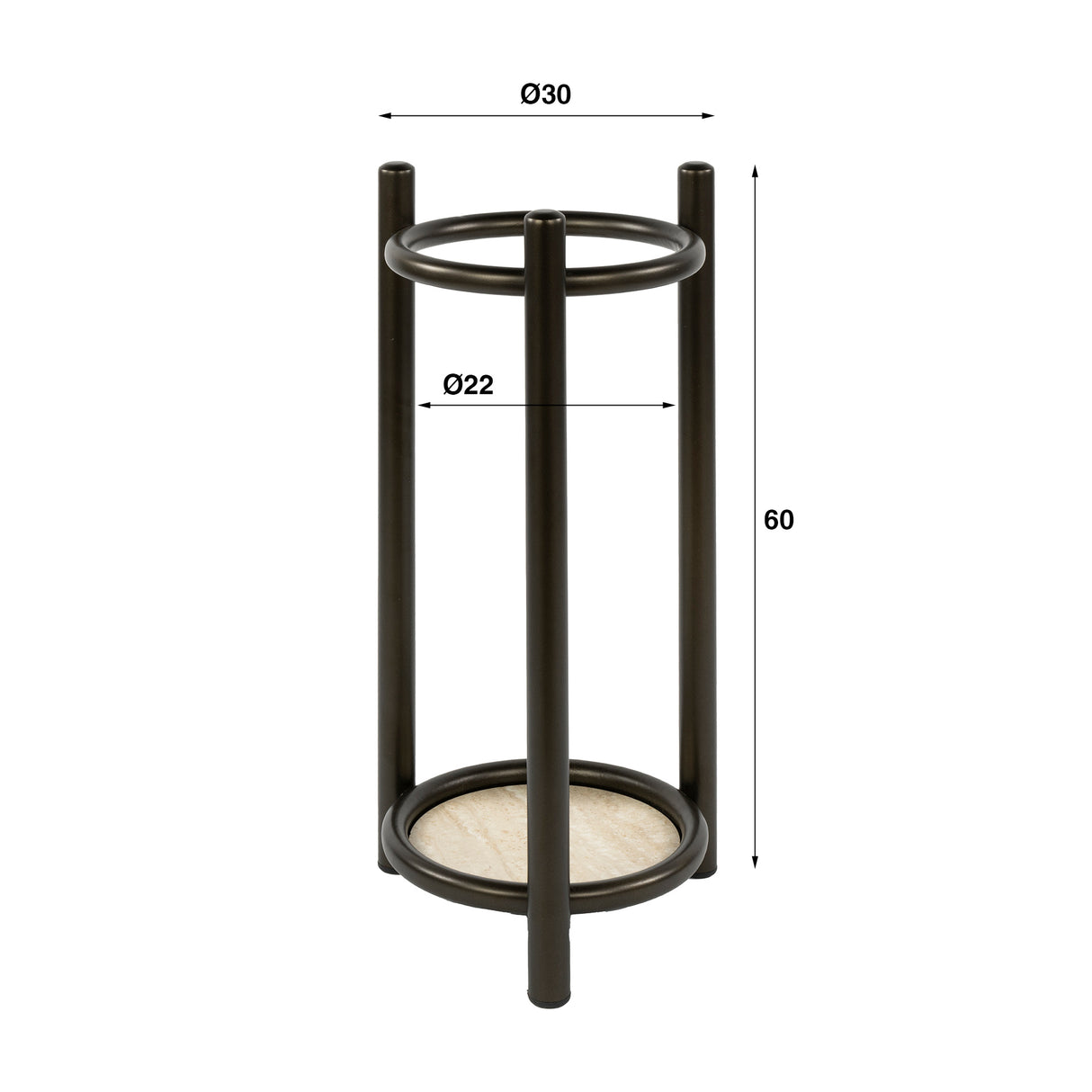 Portaombrelli Senna rotondo Drift marrone