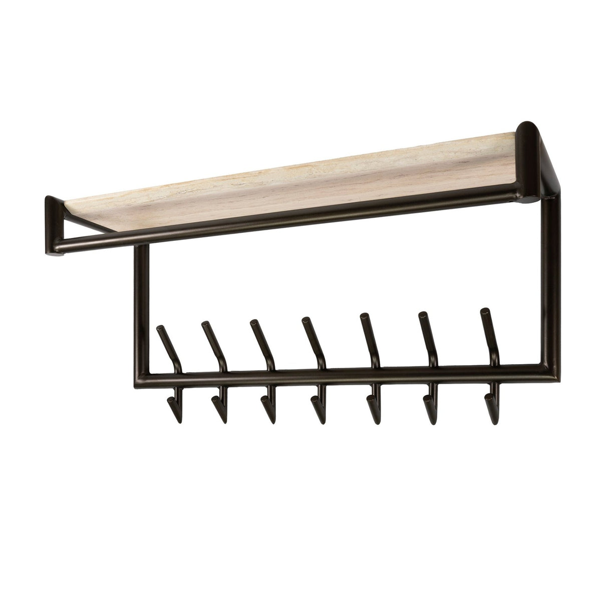 Appendiabiti da parete Aria 2x7 ganci Melaminico Travertino color Bronzo
