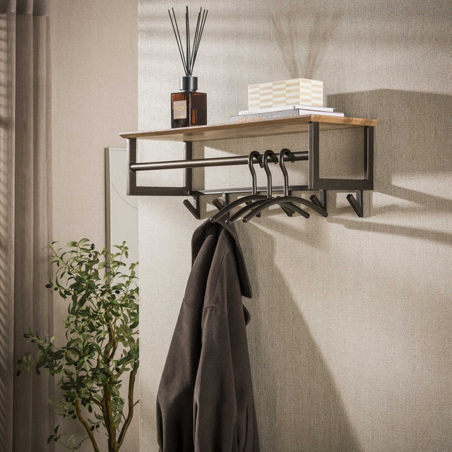 Kapstok-Kapstok Bruno met 6 haken bruin metaal-Dimehouse