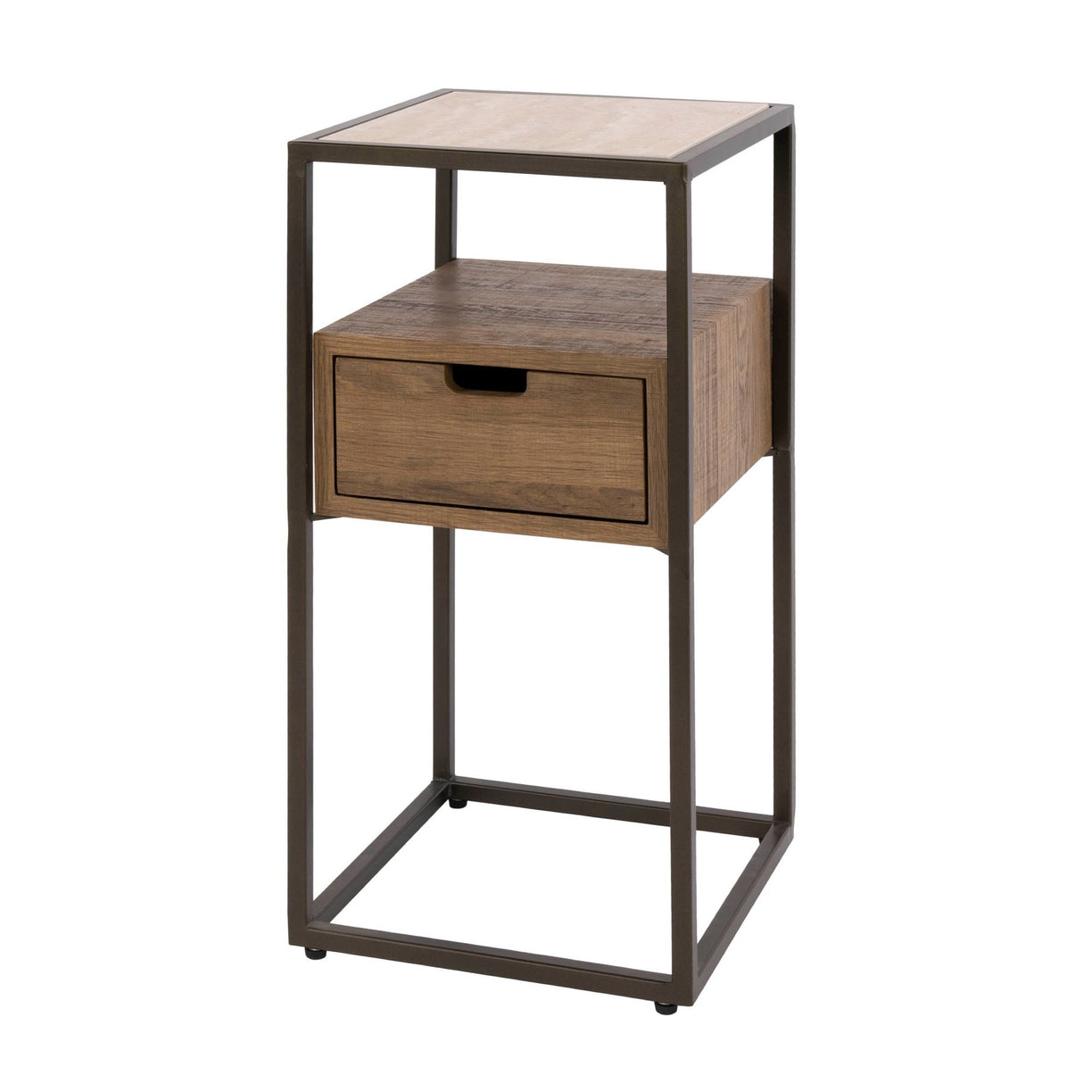 Comodino con 1 cassetto ceramica rovere travertino Cady